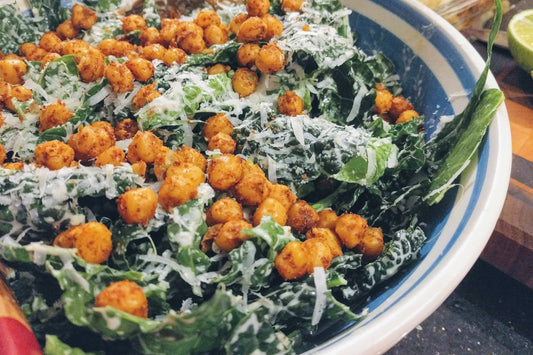 MIND Diet Recipe: Kale And Crispy Chickpea Caesar Salad